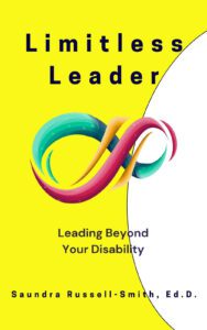 Yellow and white book cover with a green and red infinity like symbol in the center.